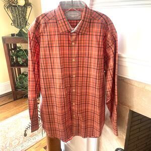 Alex Cannon Cotton Checked Button Down Shirt Sz L